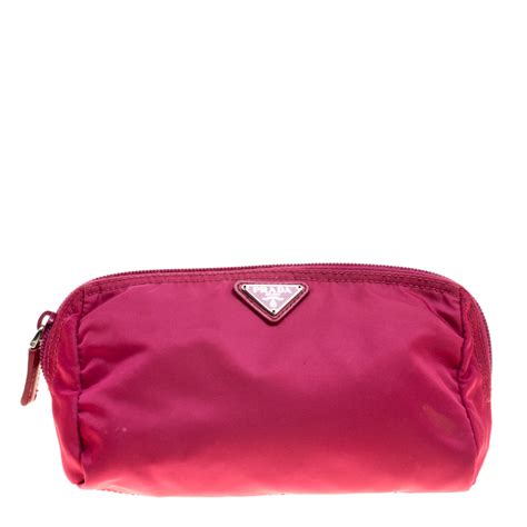 prada cosmetic pouch pink|prada zipper pouch.